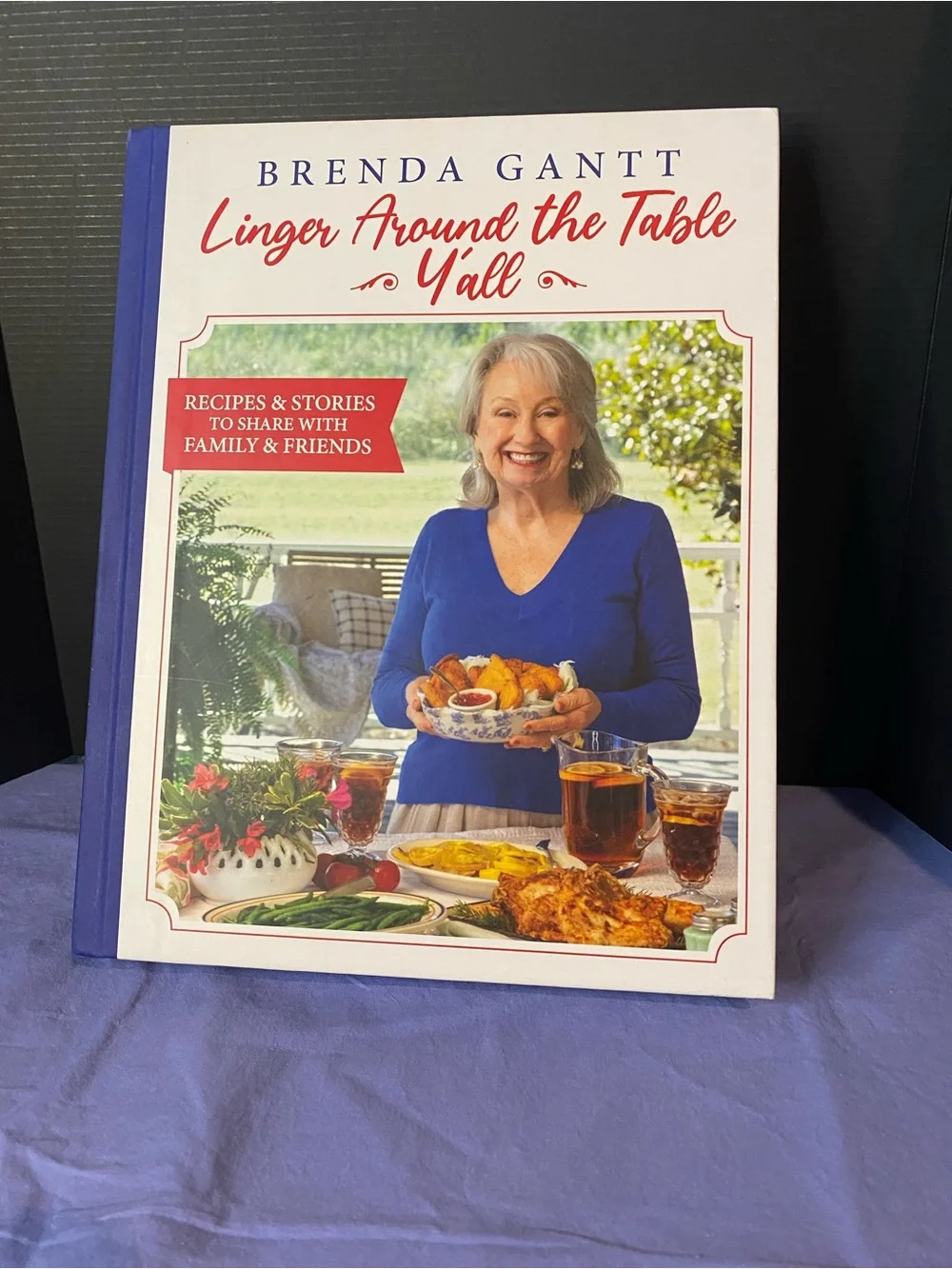 Linger Around the Table Y'all – White & Blue Cookbook by Brenda Gantt